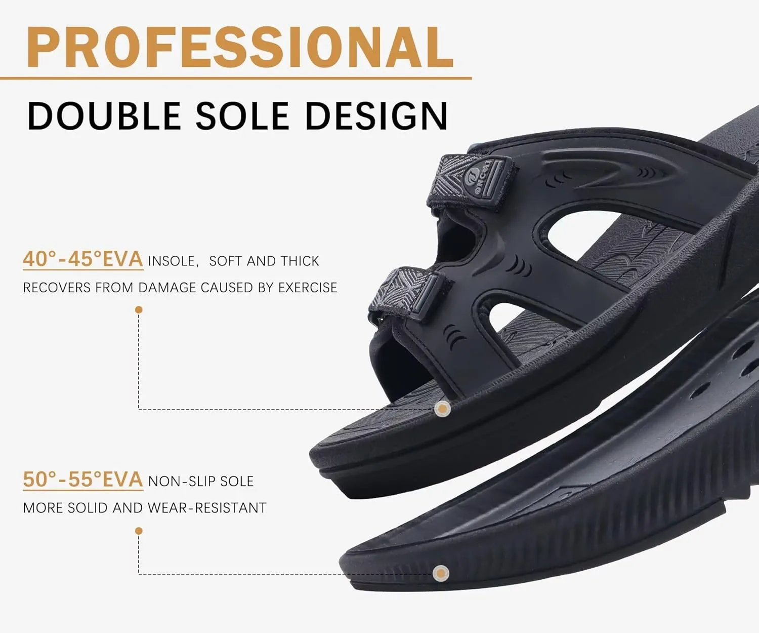 ONCAI Womens Orthotic Sandals Ladies Recovery Walking Slides Arch Support Plantar Fasciitis Comfort Orthopedic Soft Cushion Summer Adjustable Sandalias Size 6-12