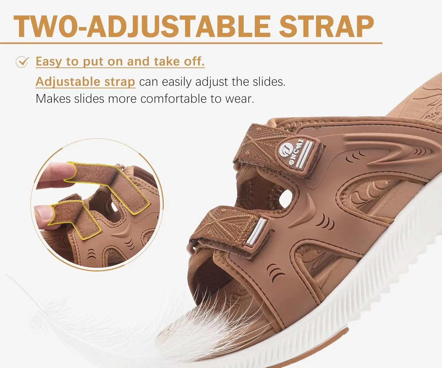 ONCAI Womens Orthotic Sandals Ladies Recovery Walking Slides Arch Support Plantar Fasciitis Comfort Orthopedic Soft Cushion Summer Adjustable Sandalias Size 6-12