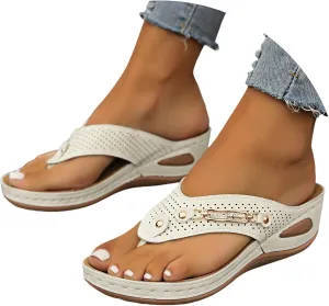 Orthopedic Sandals for Women Summer 2025 Dressy Comfortable Wedge Arch Support Non Slip Flip Flops Casual Slippers