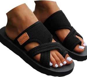 Orthopedic Sandals for Women, Women's Hollow Mesh Slide Sandals with Arch Support Comfortable Beach Sandals