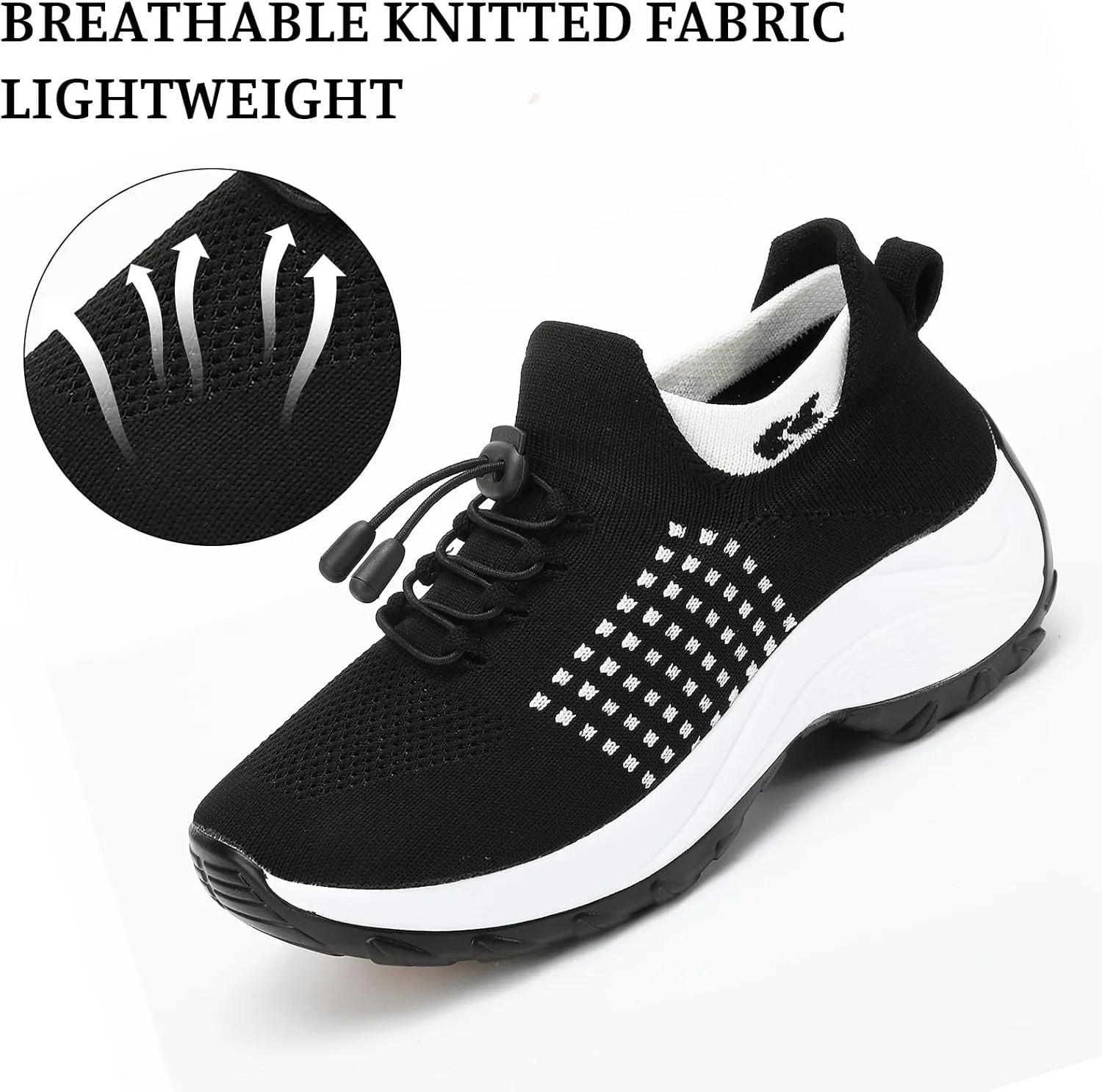 Orthopedic Shoes for Women Plantar Fasciitis,Breathable Walking Sneakers for Women,Slip on Trainers with Arch Support,Womens Air Cushion Sneakers Ortho Stretch Cushion Shoes