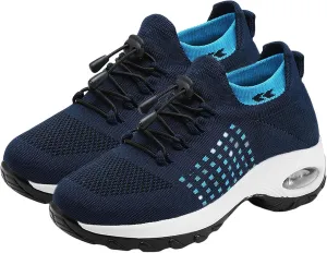 Orthopedic Sneakers Breathable Women Slip on Trainers Comfortable Shoes for Women Stretch Cushion Athletic Shoe Unisex Casual Thick Bottom Walking Shoe