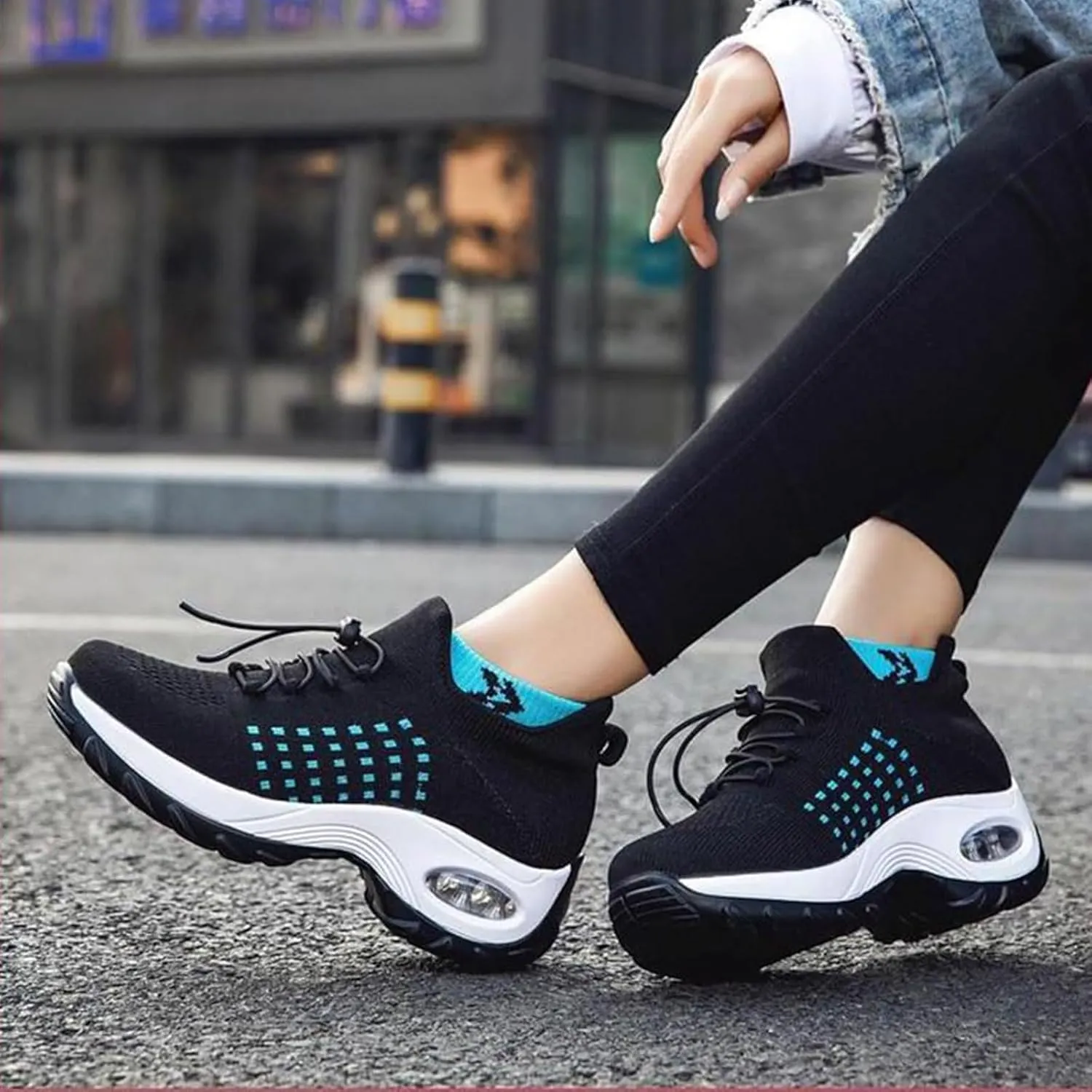 Orthopedic Sneakers Breathable Women Slip on Trainers Comfortable Shoes for Women Stretch Cushion Athletic Shoe Unisex Casual Thick Bottom Walking Shoe