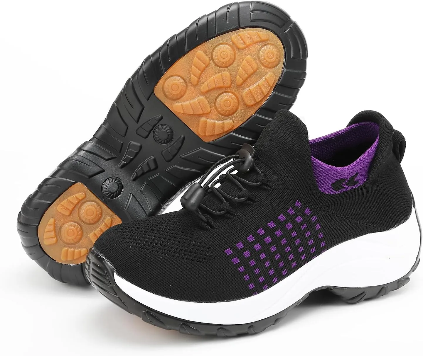 Orthopedic Sneakers Breathable Women Slip on Trainers Comfortable Shoes for Women Stretch Cushion Athletic Shoe Unisex Casual Thick Bottom Walking Shoe