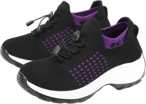 Orthopedic Sneakers Breathable Women Slip on Trainers Comfortable Shoes for Women Stretch Cushion Athletic Shoe Unisex Casual Thick Bottom Walking Shoe