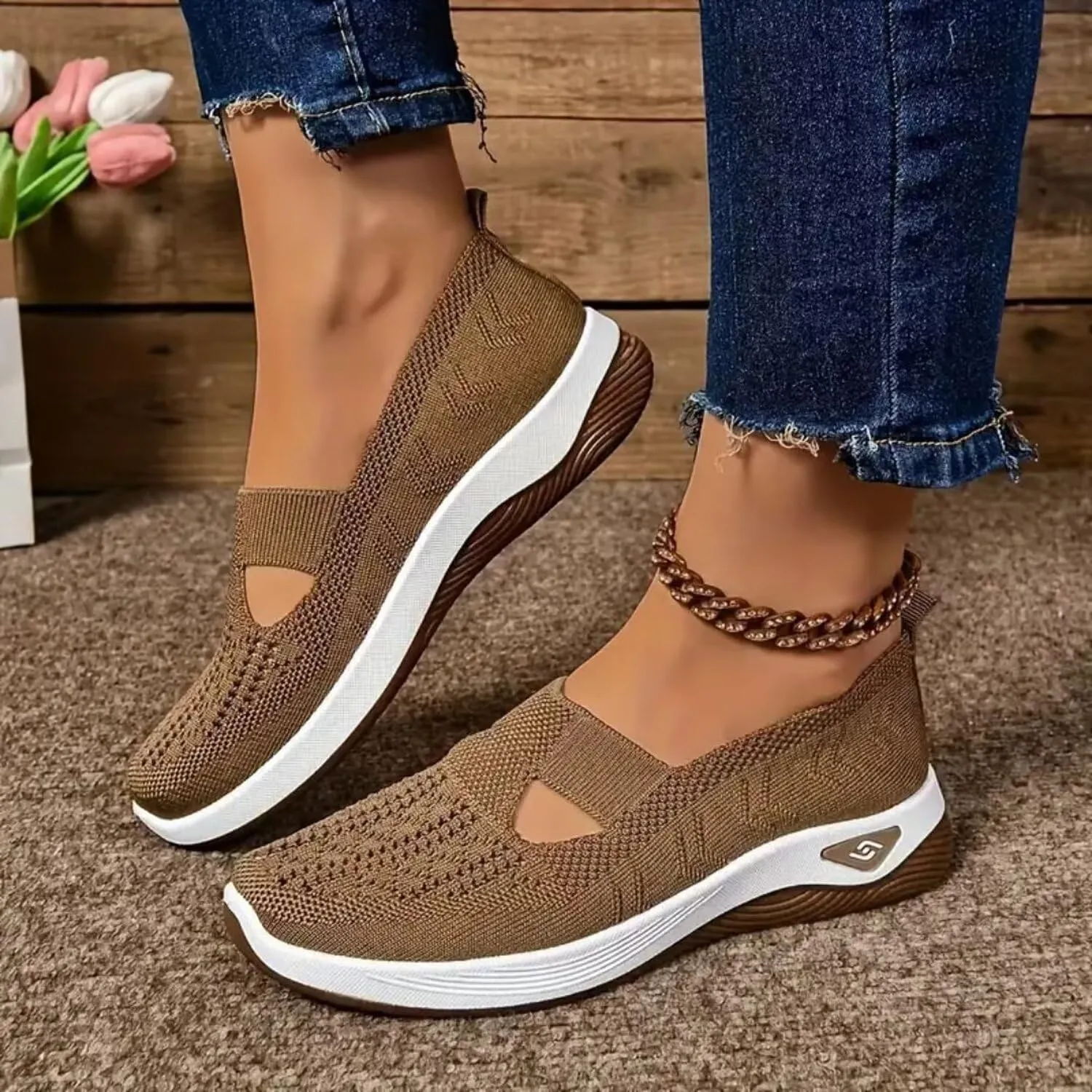 Orthopedic Walking Shoes for Women,2025 New Orthowalkway Womens Shoes,Woven Orthopedic Breathable Walking Sneaker Non-Slip Arch Support Slip on Shoes