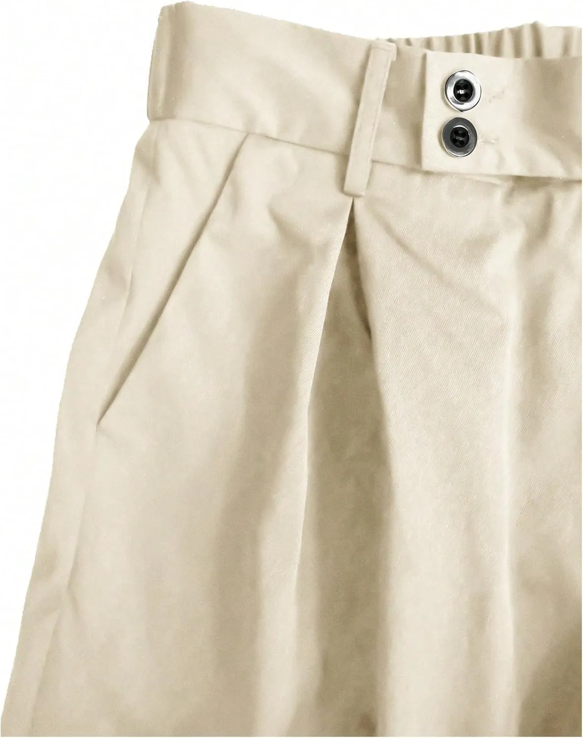 OYOANGLE Men's Pleated High Waist Wide Leg Pants Loose Fit Casual Pants with Pocket