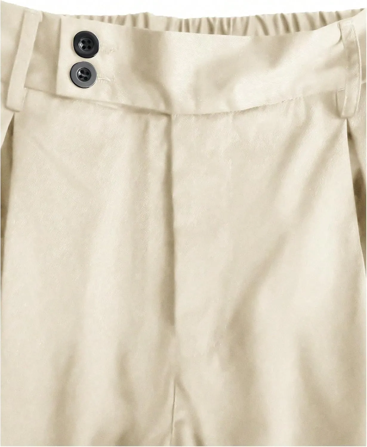 OYOANGLE Men's Pleated High Waist Wide Leg Pants Loose Fit Casual Pants with Pocket