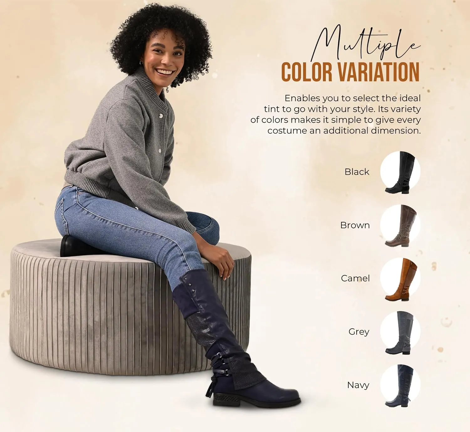 PATRIZIA Spring Step Maxie Boots for Women - Modern Pull-On Tall Boots with Zipper Closure - Knee High Ladies Boots for Outdoor