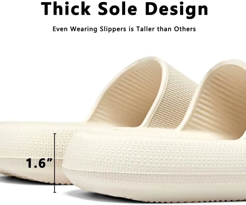 Pillow Slippers for Girls Boys, Kids House Slides Sandals Shower Bathroom Non-Slip Open Toe Quick Drying Soft Comfy Thick Sole Cushion Platform Shoes