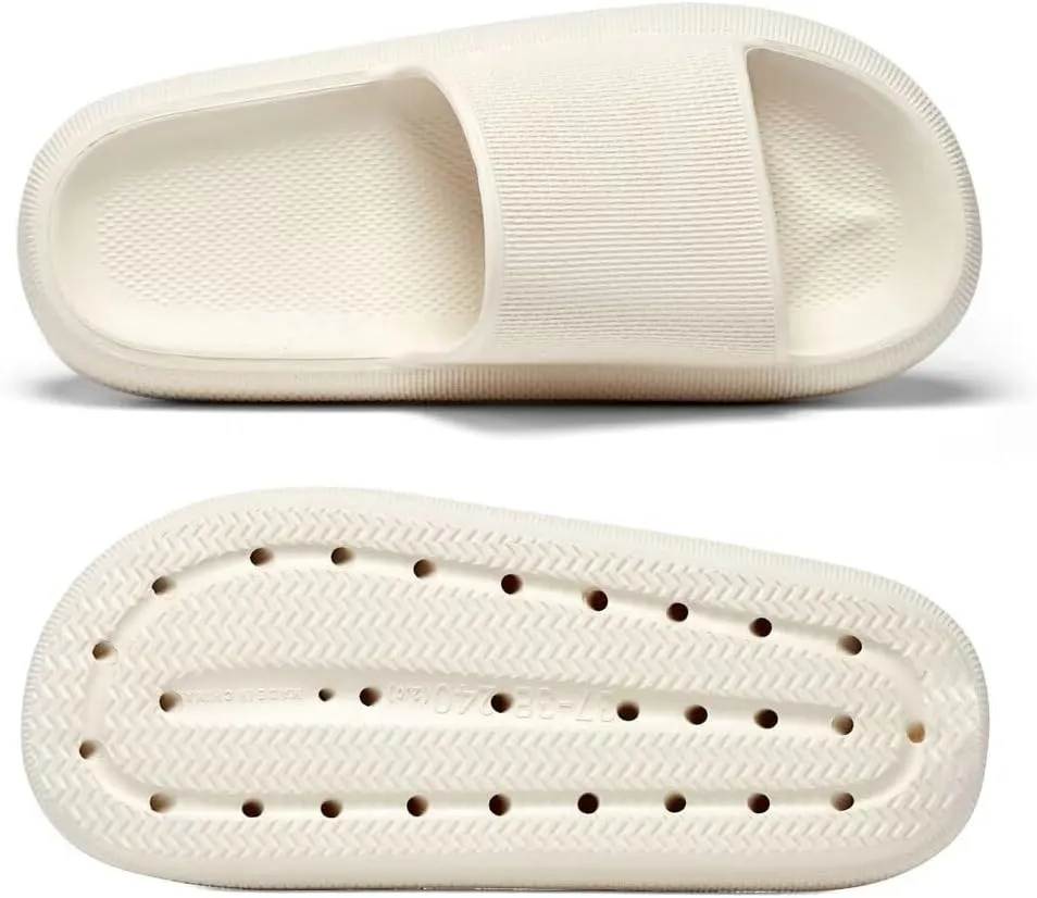 Pillow Slippers for Girls Boys, Kids House Slides Sandals Shower Bathroom Non-Slip Open Toe Quick Drying Soft Comfy Thick Sole Cushion Platform Shoes