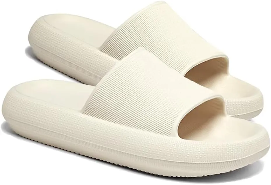 Pillow Slippers for Girls Boys, Kids House Slides Sandals Shower Bathroom Non-Slip Open Toe Quick Drying Soft Comfy Thick Sole Cushion Platform Shoes