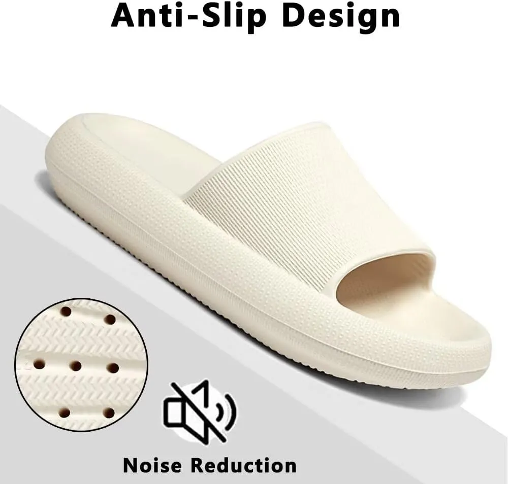Pillow Slippers for Girls Boys, Kids House Slides Sandals Shower Bathroom Non-Slip Open Toe Quick Drying Soft Comfy Thick Sole Cushion Platform Shoes
