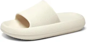 Pillow Slippers for Girls Boys, Kids House Slides Sandals Shower Bathroom Non-Slip Open Toe Quick Drying Soft Comfy Thick Sole Cushion Platform Shoes