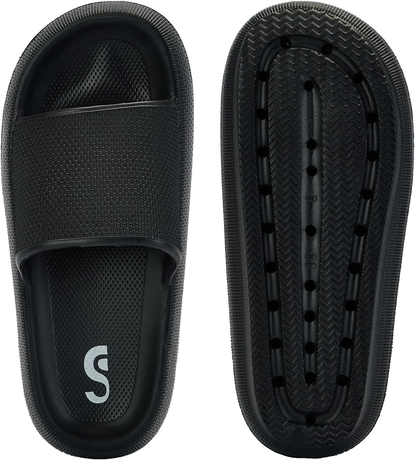 Pillow Slippers for Womens House Slides Sandals Cushioned Thick Sole Cloud Slippers Easy to Clean Quick Dry Shower Shoes