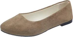 Pointed Toe Flats for Women Dressy Casual, Low Heel Dress Shoes Comfortable, Slip-on Business Work Loafer Shoes Ballet Flats
