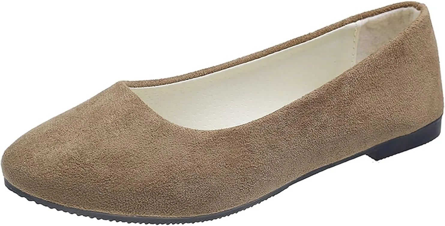 Pointed Toe Flats for Women Dressy Casual, Low Heel Dress Shoes Comfortable, Slip-on Business Work Loafer Shoes Ballet Flats