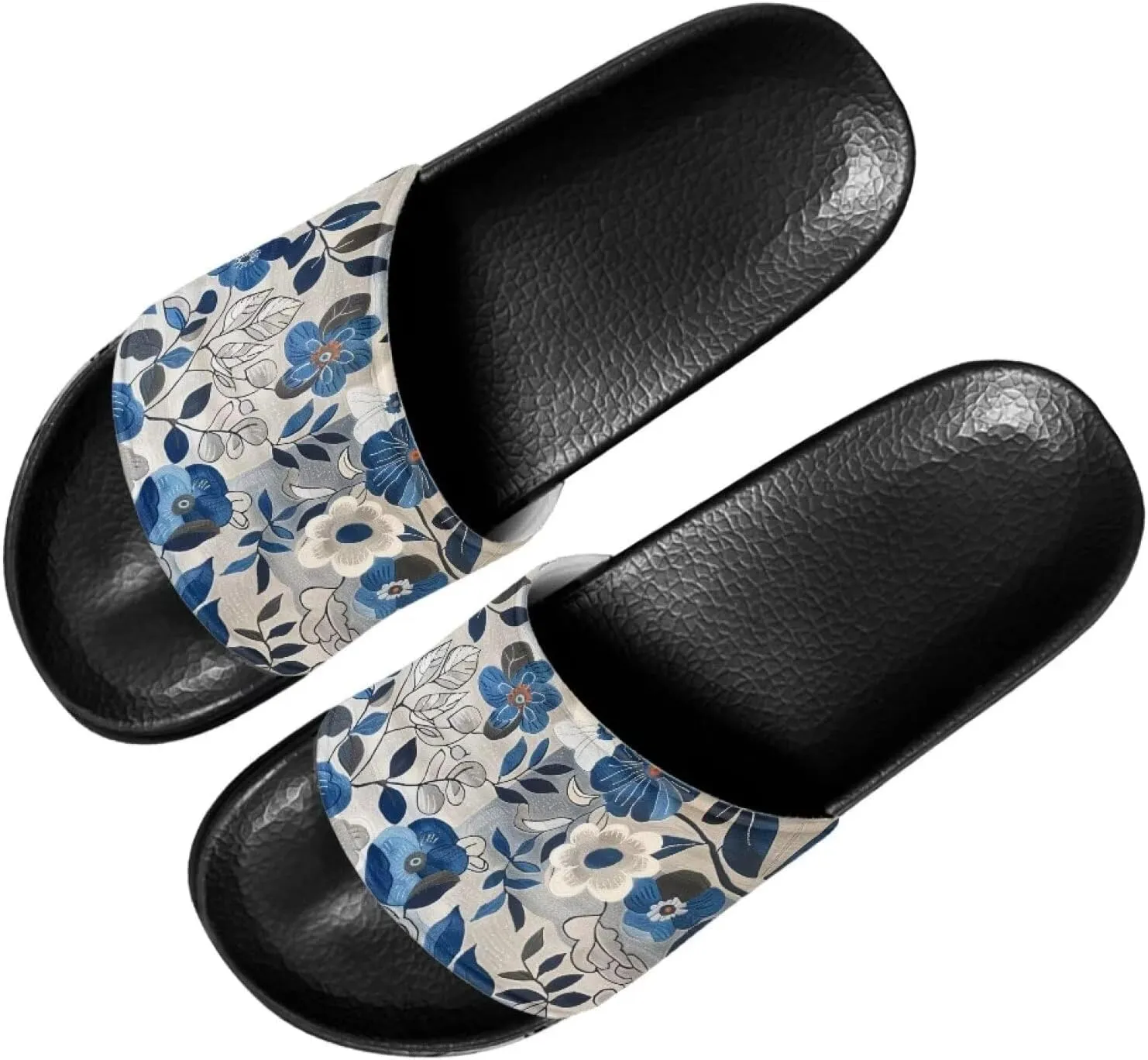 Pool Sandals Women Non Slip Slip on Sandals Women Comfortable Black