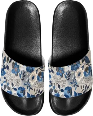 Pool Sandals Women Non Slip Slip on Sandals Women Comfortable Black