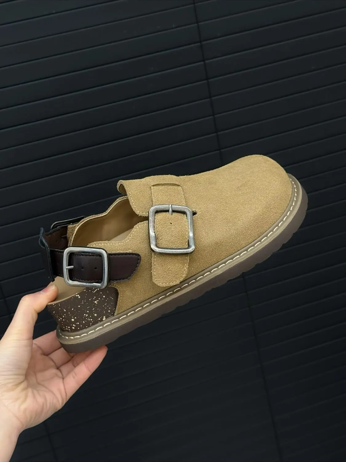 Potato Shoes with Back Strap Leather Slip on Clogs for Standing All Day Women - Comfortable Walking Sandals Beach Travel Slippers for Teen Girls Kawaii Y2K Cute Core Mules Trending Fashion