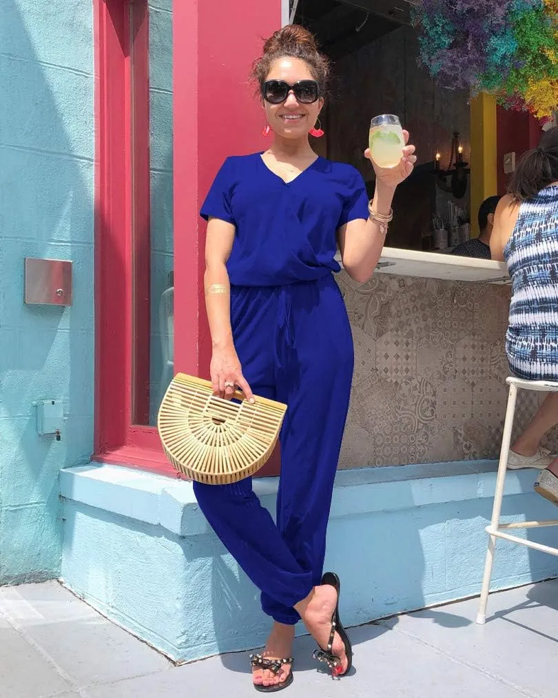 PRETTYGARDEN Jumpsuits for Women 2025 Spring Summer Casual Dressy Short Sleeve Romper Airport Vacation Travel Outfits