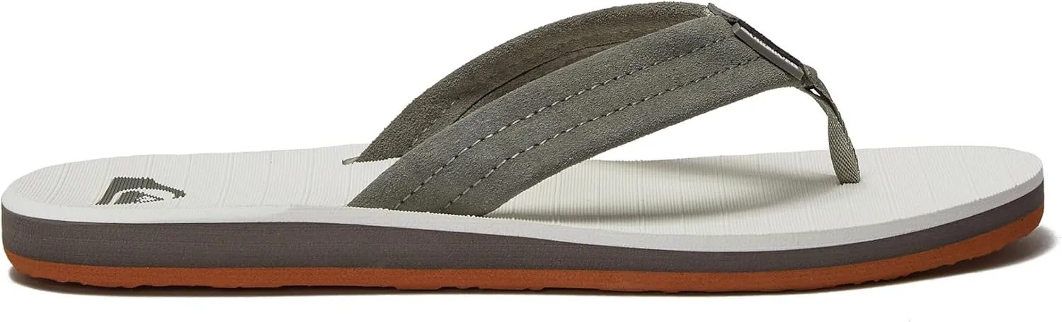 Quiksilver Carver Suede Flip Flops for Men, Arch Support Athletic Mens Sandals, Size 6 to 16 Thong Mens Slides