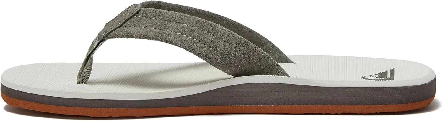 Quiksilver Carver Suede Flip Flops for Men, Arch Support Athletic Mens Sandals, Size 6 to 16 Thong Mens Slides