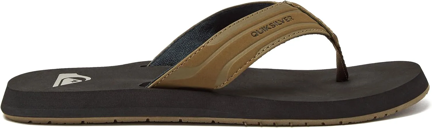 Quiksilver Monkey Wrench Flip Flops for Men, Arch Support Athletic Mens Sandals, Size 6 to 15 Thong Mens Slides