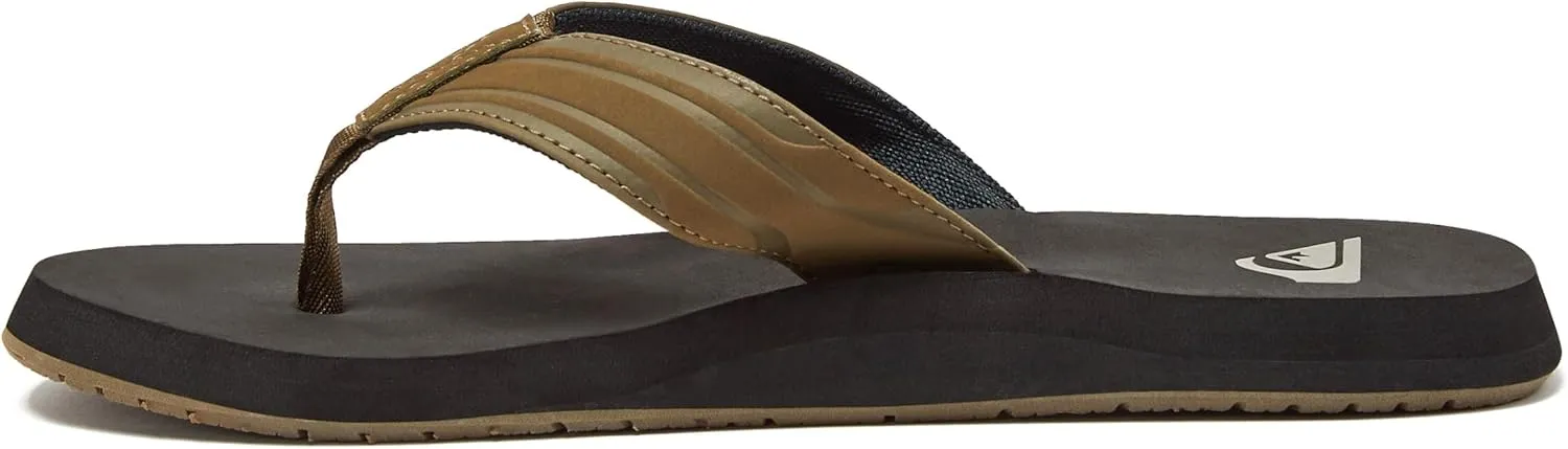 Quiksilver Monkey Wrench Flip Flops for Men, Arch Support Athletic Mens Sandals, Size 6 to 15 Thong Mens Slides