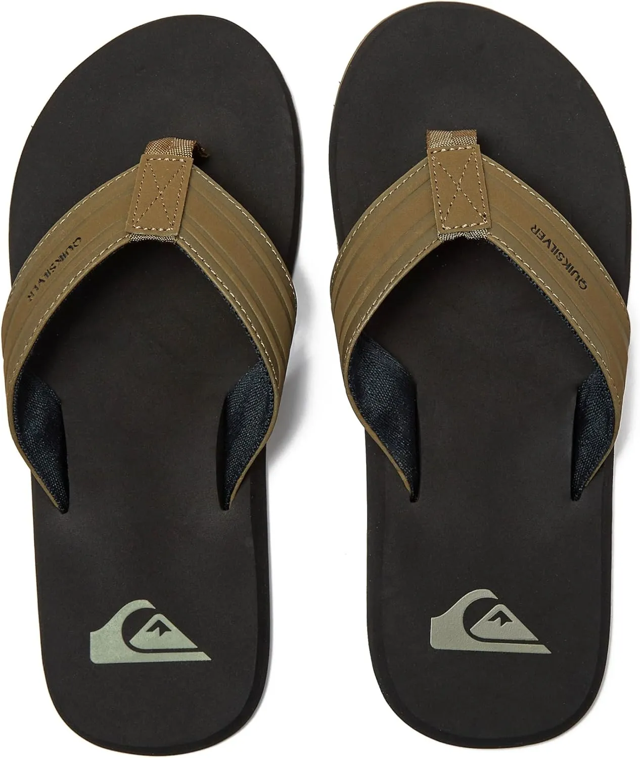 Quiksilver Monkey Wrench Flip Flops for Men, Arch Support Athletic Mens Sandals, Size 6 to 15 Thong Mens Slides