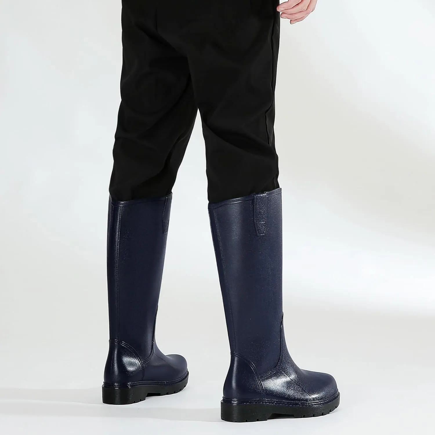 Rain Boots for Men, Comfort Waterproof Rubber Boots Mens Durable Anti-Slip Mud Garden Boots for Hunting Gardening Farming Fishing, Wide Calf Raining Shoes Outdoor Work Boots