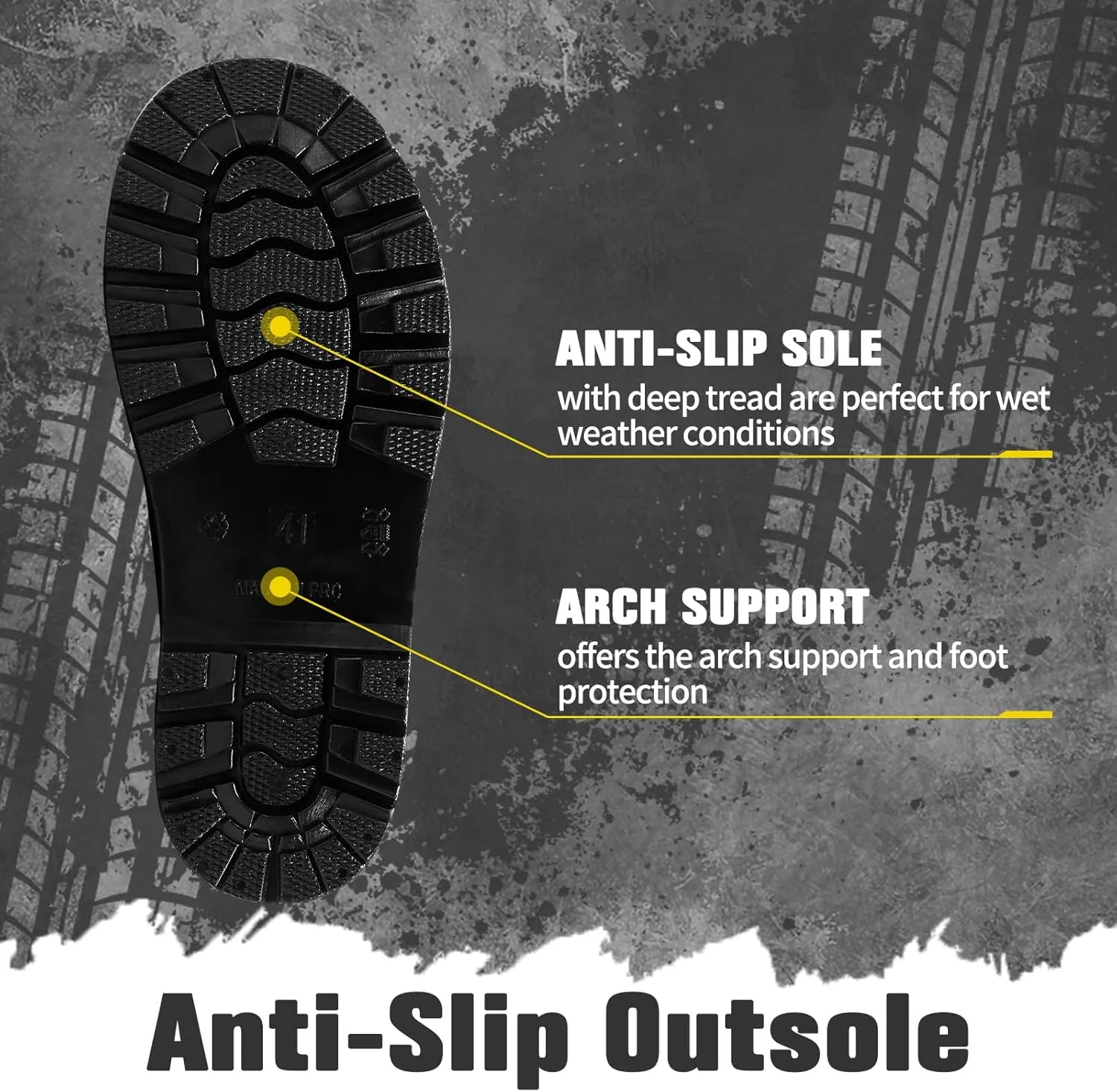Rain Boots for Men, Comfort Waterproof Rubber Boots Mens Durable Anti-Slip Mud Garden Boots for Hunting Gardening Farming Fishing, Wide Calf Raining Shoes Outdoor Work Boots