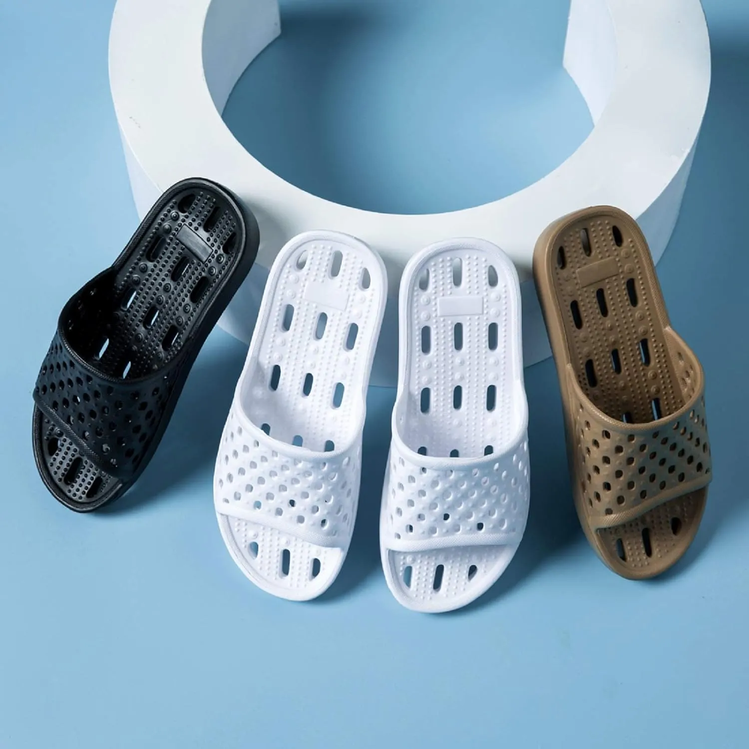 Ranberone Shower Shoes Women Quick Drying Non Slip College Dorm House Shower Sandals with Holes