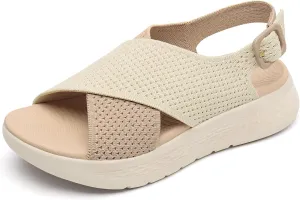 Rihero Women's Comfortable Walking Sandals Platform Sport Orthopedic Sandals with Arch Support