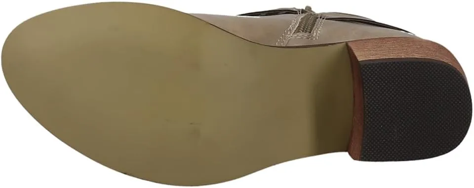 ROPER Womens Mae Round Toe Casual Boots Ankle Low Heel 1-2" - Beige