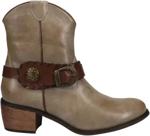 ROPER Womens Mae Round Toe Casual Boots Ankle Low Heel 1-2" - Beige