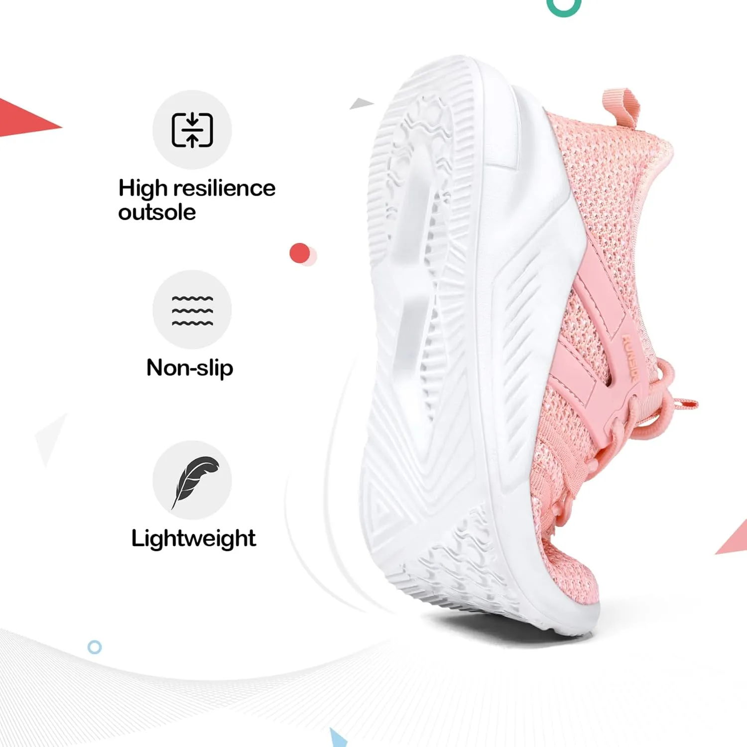 RUNSIDE Boys Girls Tennis Shoes Kids Lightweight Breathable Sneakers Lace-up Running Athletic Shoes for Toddler/Little Kid/Big Kid