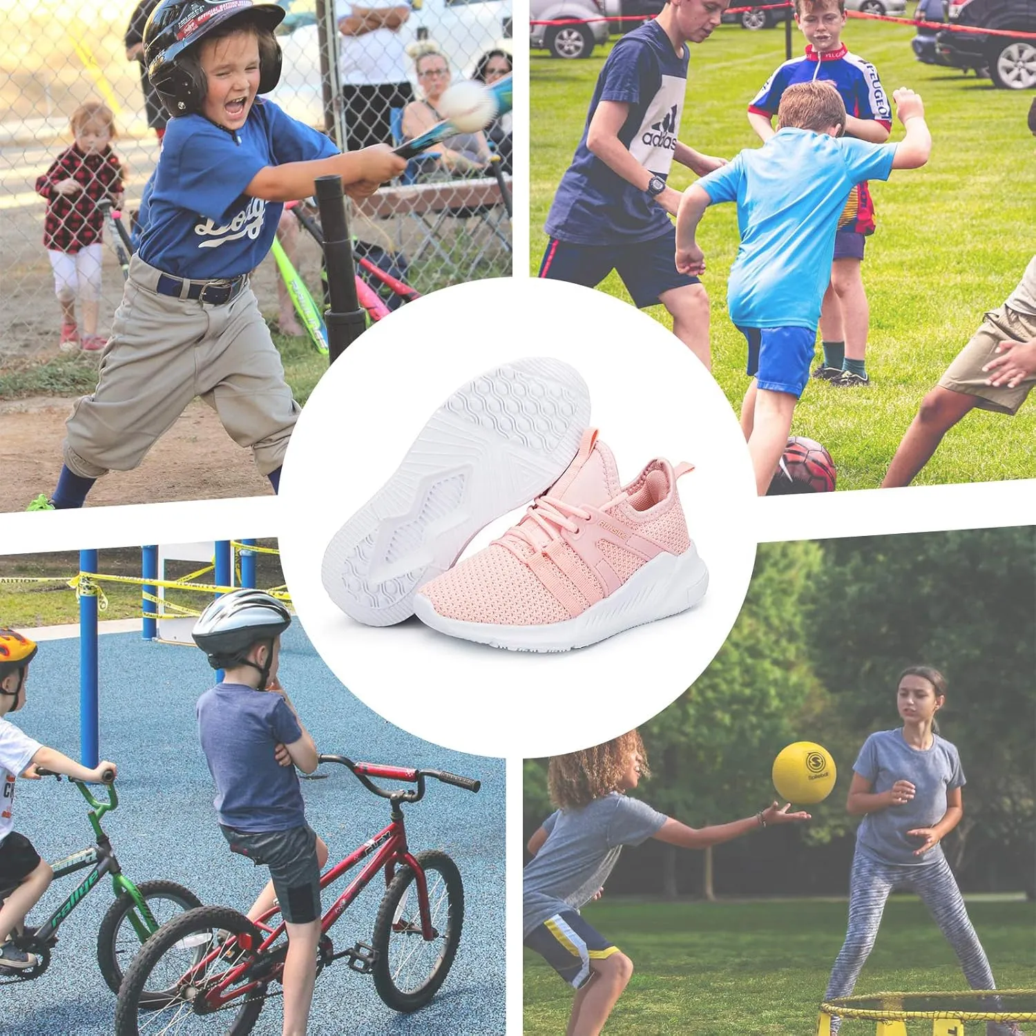 RUNSIDE Boys Girls Tennis Shoes Kids Lightweight Breathable Sneakers Lace-up Running Athletic Shoes for Toddler/Little Kid/Big Kid