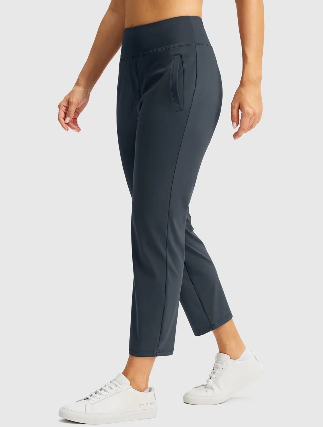 SANTINY Women's Pants with 3 Pockets 7/8 High Waisted Stretch Ankle Pants for Women Golf Casual Travel Athletic Work