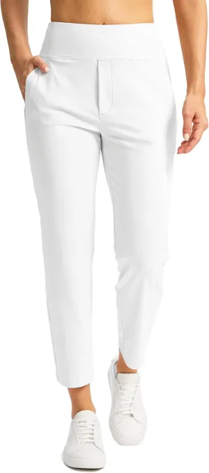 SANTINY Women's Pants with 3 Pockets 7/8 High Waisted Stretch Ankle Pants for Women Golf Casual Travel Athletic Work