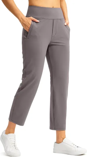 SANTINY Women's Pants with 3 Pockets 7/8 High Waisted Stretch Ankle Pants for Women Golf Casual Travel Athletic Work