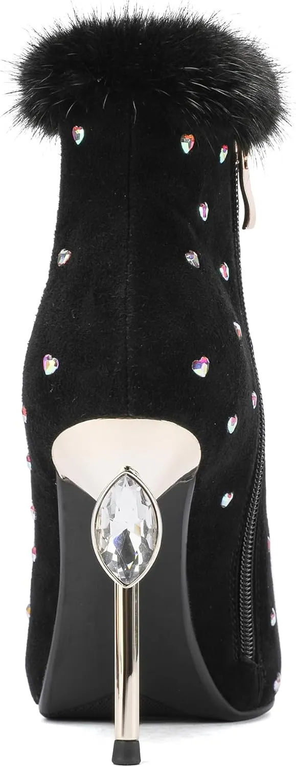 Sexy Dress Stiletto Booties for Women Pointed Toe Ankle Boots
