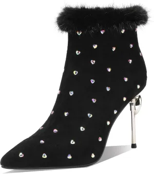 Sexy Dress Stiletto Booties for Women Pointed Toe Ankle Boots
