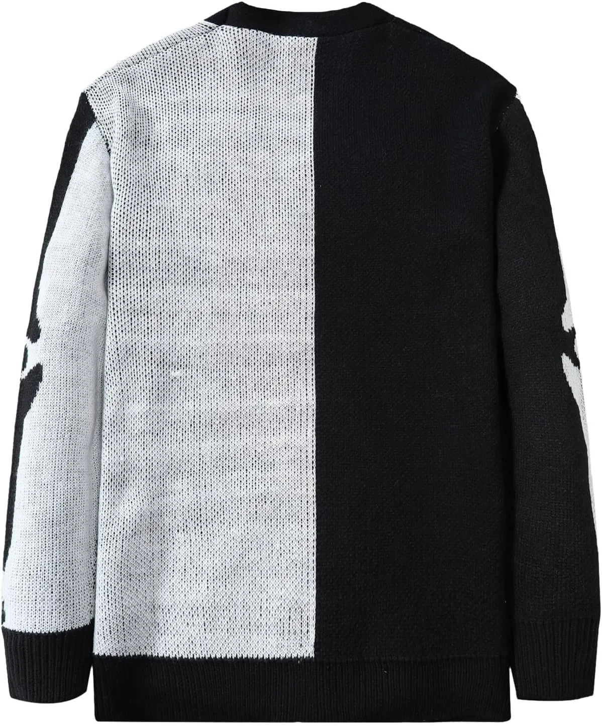 SHENHE Men's Skeleton Pattern Cardigan Sweaters Long Sleeve Unisex Outwear Knitted Coats