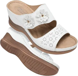 SHIBEVER Wedge Sandals for Dressy Women Platform Summer Womens Low Heels Arch Support Sandal