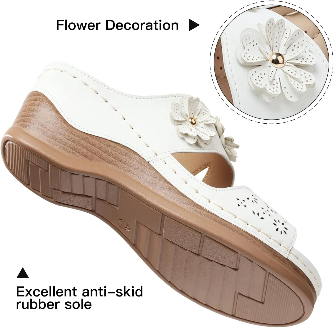 SHIBEVER Wedge Sandals for Dressy Women Platform Summer Womens Low Heels Arch Support Sandal