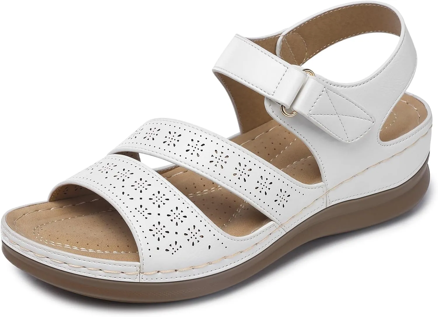 SHIBEVER Women's Wedge Sandals Platform: Comfortable Dressy Arch Support Ankle Strap - Summer Open Toe Women Sandals
