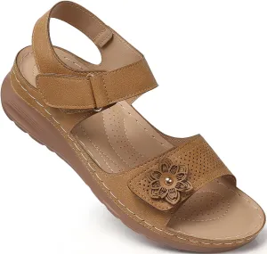 SHIBEVER Women's Wedge Sandals Platform: Comfortable Dressy Arch Support - Summer Open Toe Women Sandals