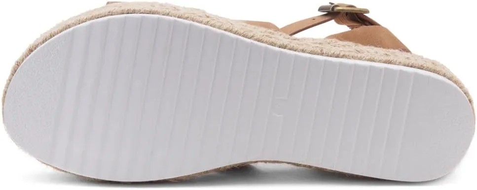 Shoe Land Alysa Womens Platform Sandals Open Toe Buckle Ankle Strap Espadrilles Flatform Wedge Casual Summer Sandal