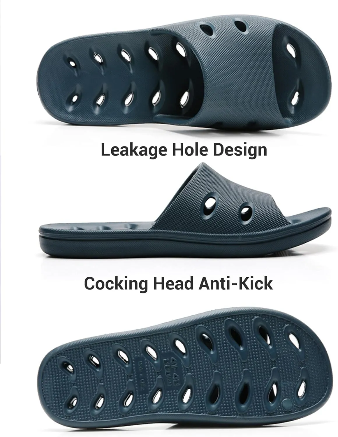 Shower Shoes Quick Dry Non-Slip Women Slippers Sandals Men Bathroom Flip-Flops for College Dorm Room Essentials Shower Sandals Slides Pool Gym Spa